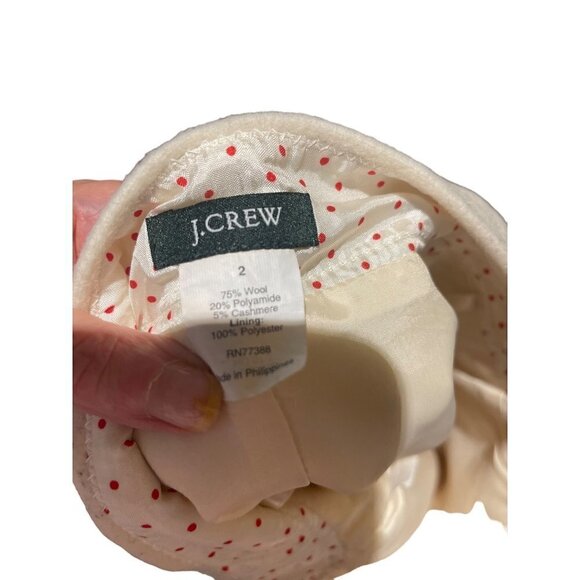 J crew womens skirt size 2 wool/cashmere off white 28 waist 28 hip 22 long - Picture 4 of 6